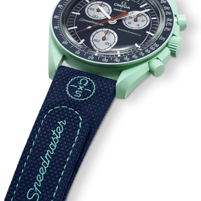 DARK BLUE/GREEN RUBBER MOONSWATCH