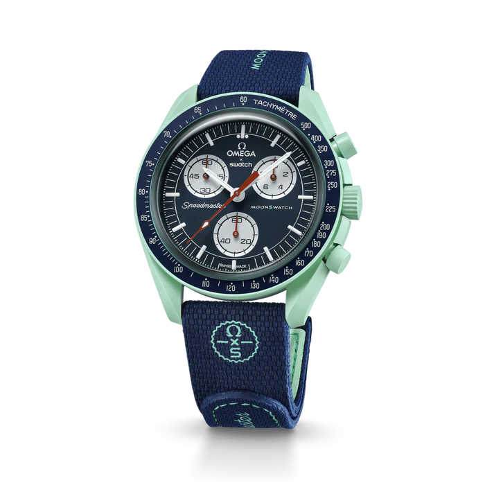 DARK BLUE/GREEN RUBBER MOONSWATCH