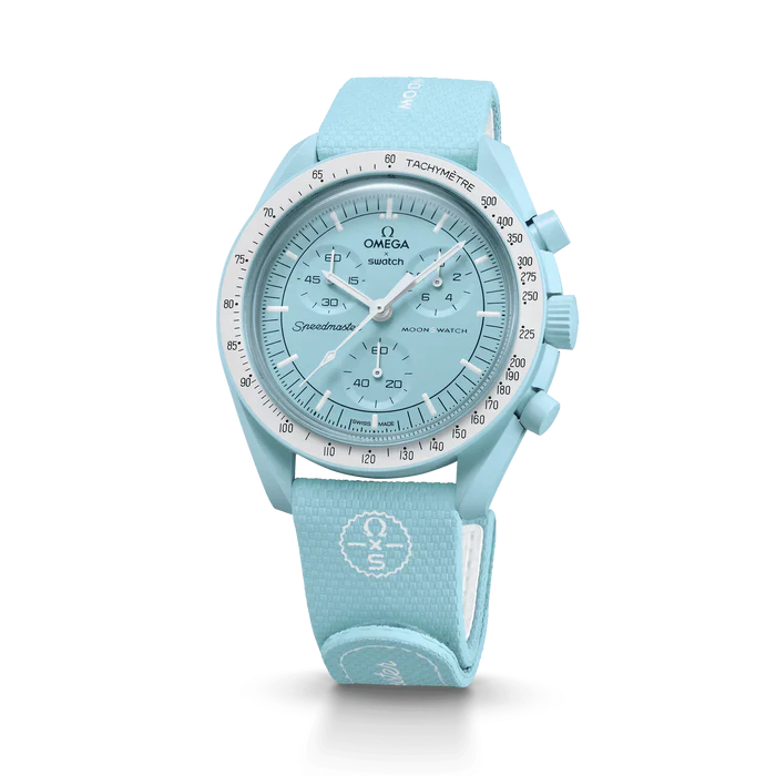 MOONSWATCH RUBBER LIGHT BLUE/WHITE
