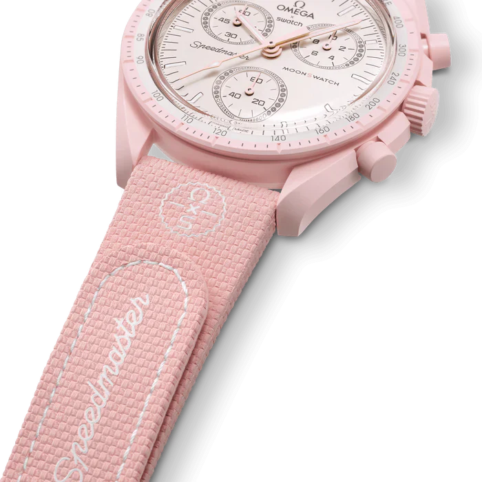 PINK/WHITE RUBBER MOONSWATCH