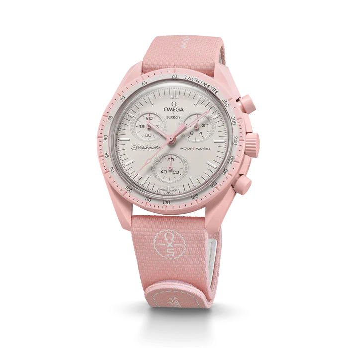 PINK/WHITE RUBBER MOONSWATCH