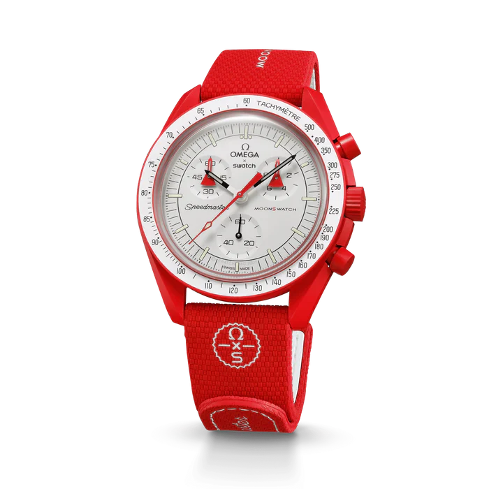 MOONSWATCH RED/WHITE RUBBER