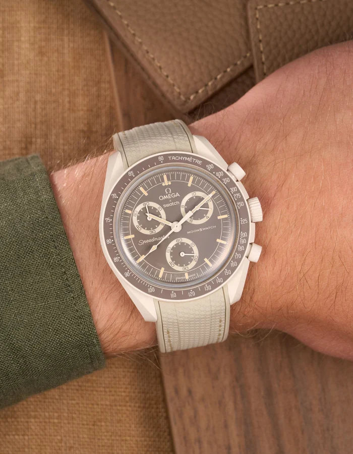 Premium Curved Rubber Strap - Beige