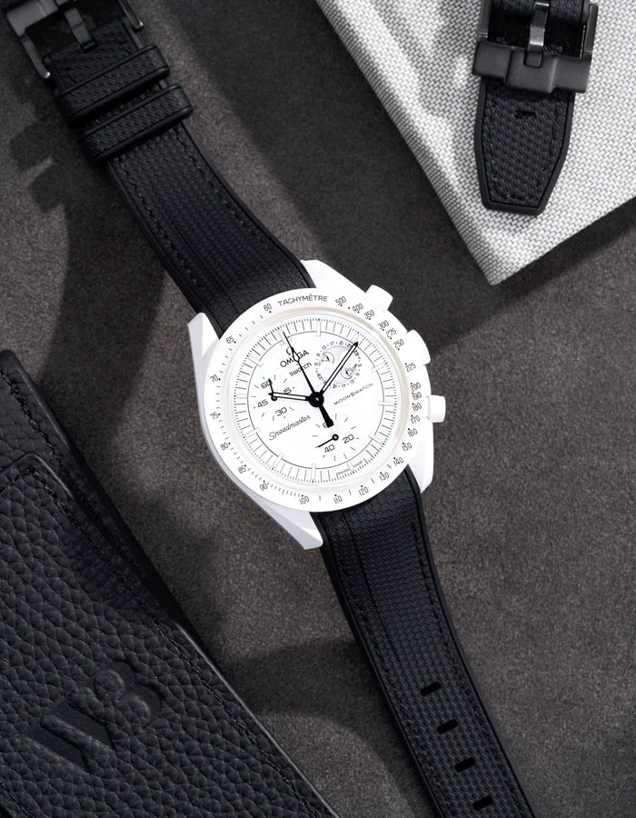 Premium Curved Rubber Strap - Black