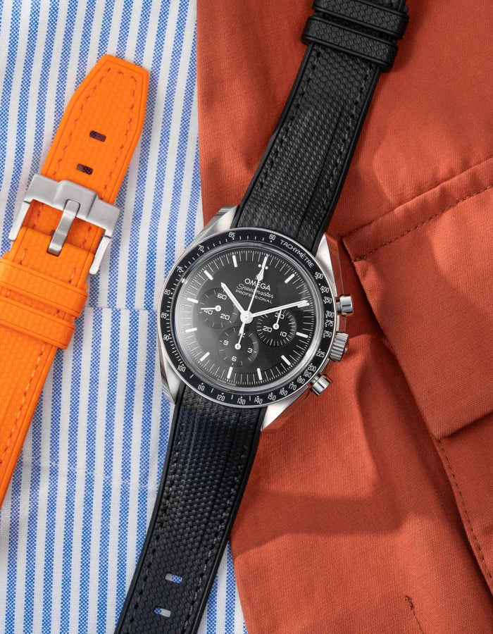 Premium Curved Rubber Strap - Black