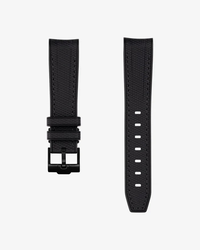 Premium Curved Rubber Strap - Black