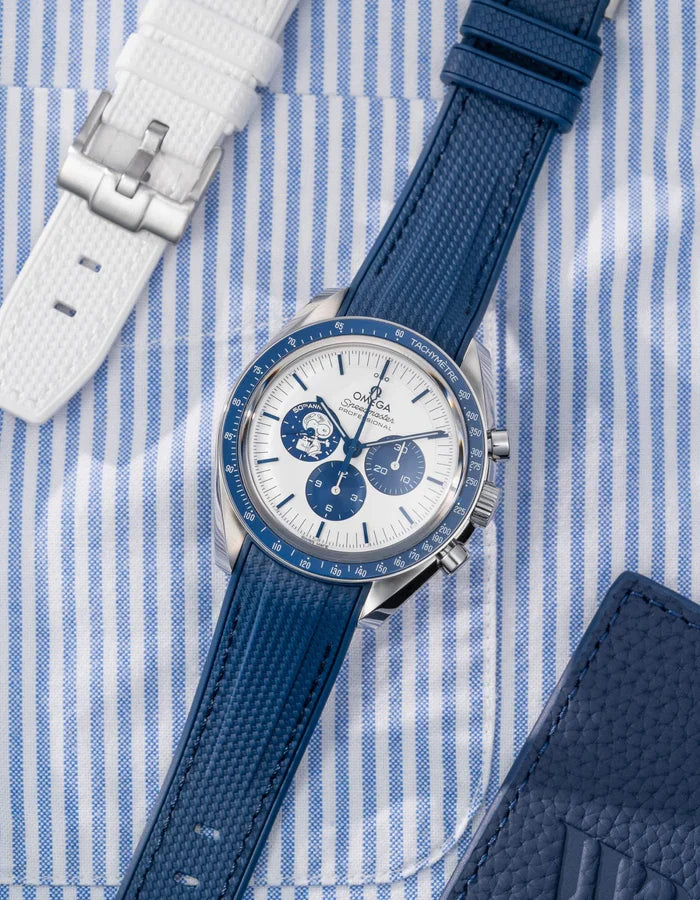 Premium Curved Rubber Strap - Blue