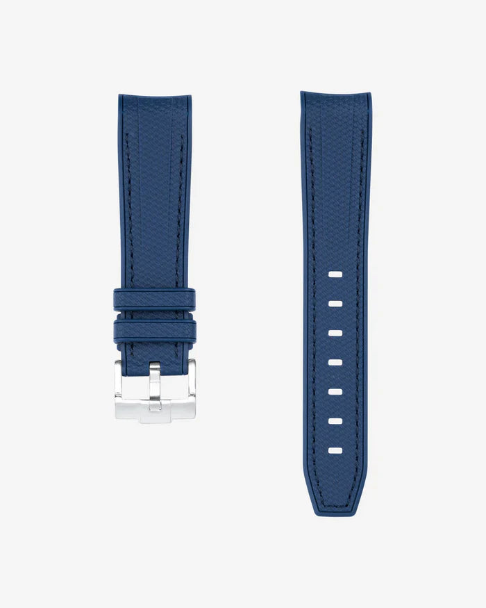 Premium Curved Rubber Strap - Blue