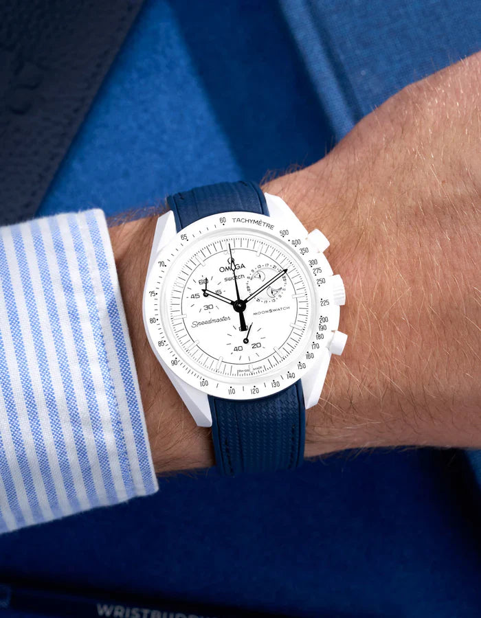 Premium Curved Rubber Strap - Blue