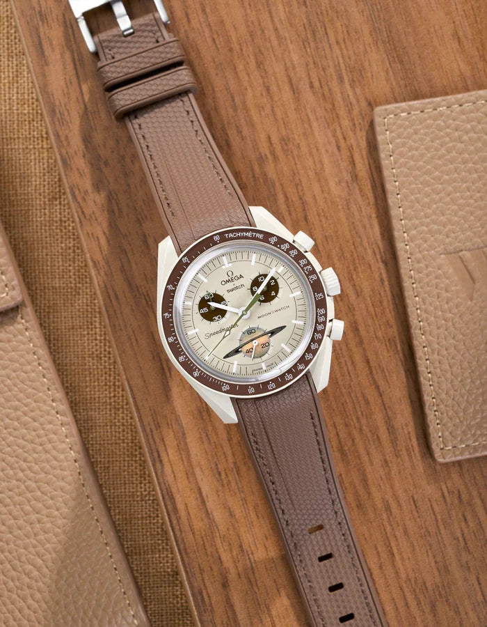 Premium Curved Rubber Strap - Brown