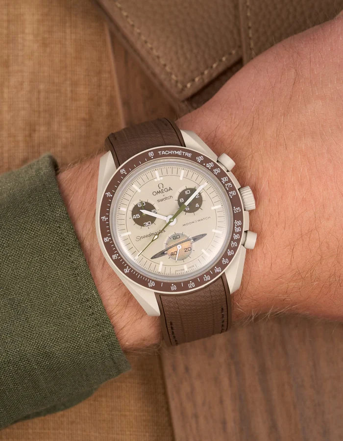 Premium Curved Rubber Strap - Brown