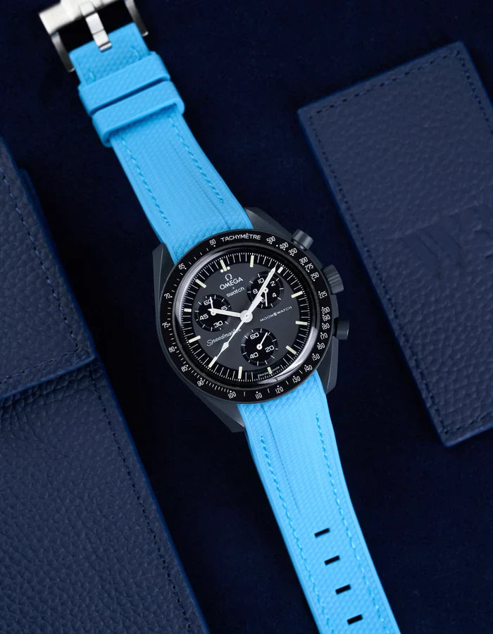 Premium Curved Rubber Strap - Capri Blue
