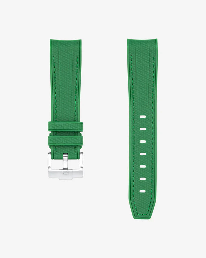 Premium Curved Rubber Strap - Green