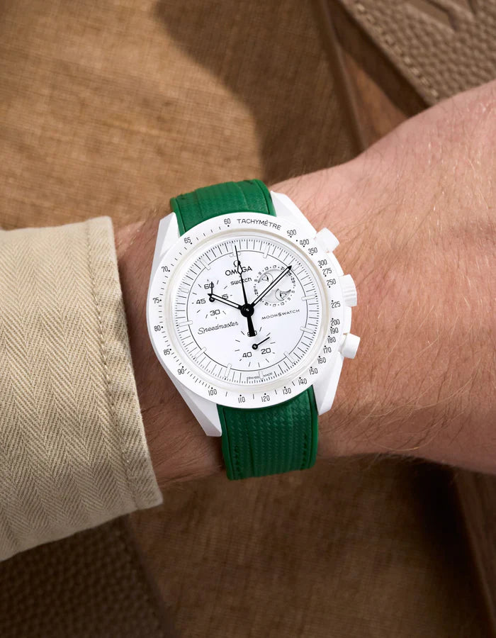 Premium Curved Rubber Strap - Green