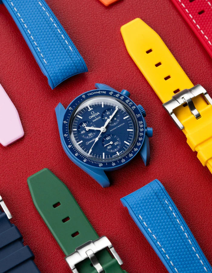 Premium Curved Rubber Strap - Neptune Blue