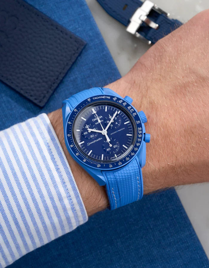 Premium Curved Rubber Strap - Neptune Blue