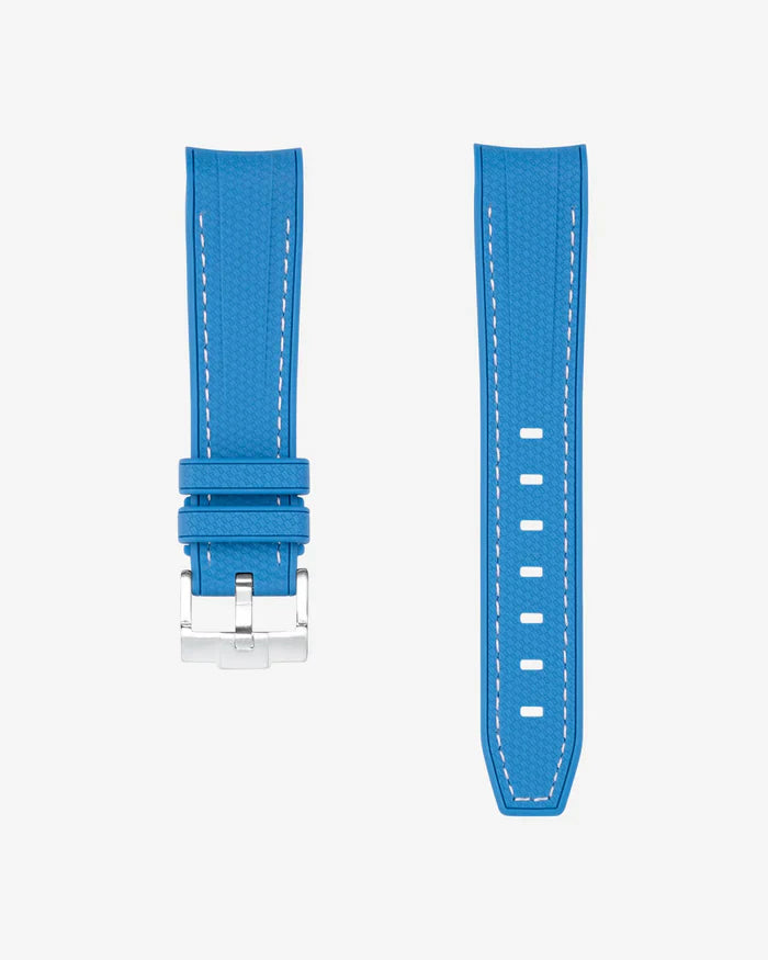 Premium Curved Rubber Strap - Neptune Blue