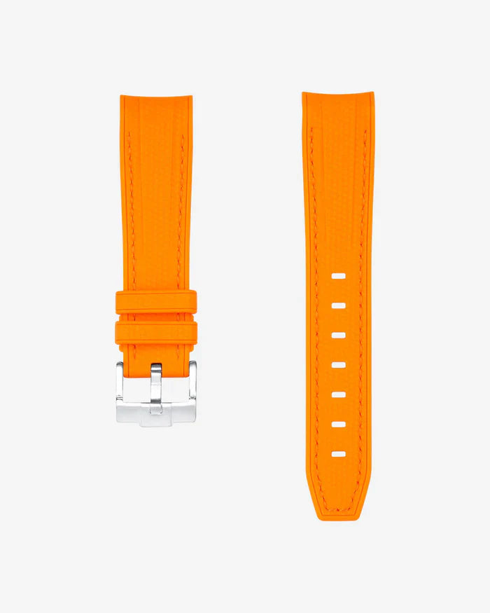 Premium Curved Rubber Strap - Orange