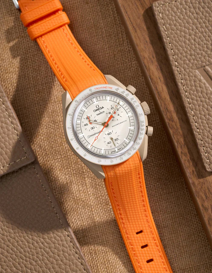 Premium Curved Rubber Strap - Orange