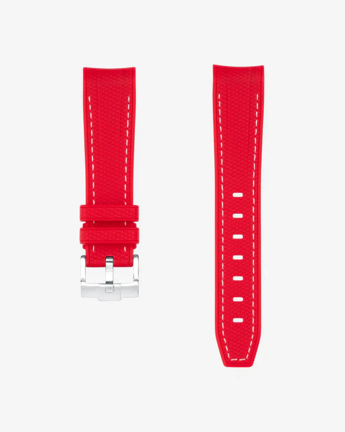 Premium Curved Rubber Strap - Red