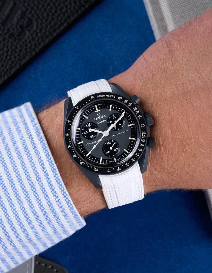 Premium Curved Rubber Strap - White