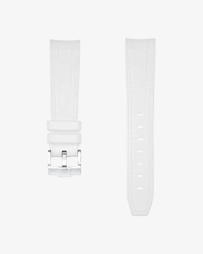 Premium Curved Rubber Strap - White