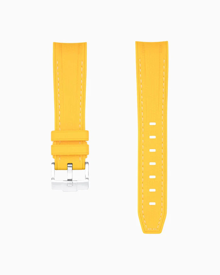 Premium Curved Rubber Strap - Yellow