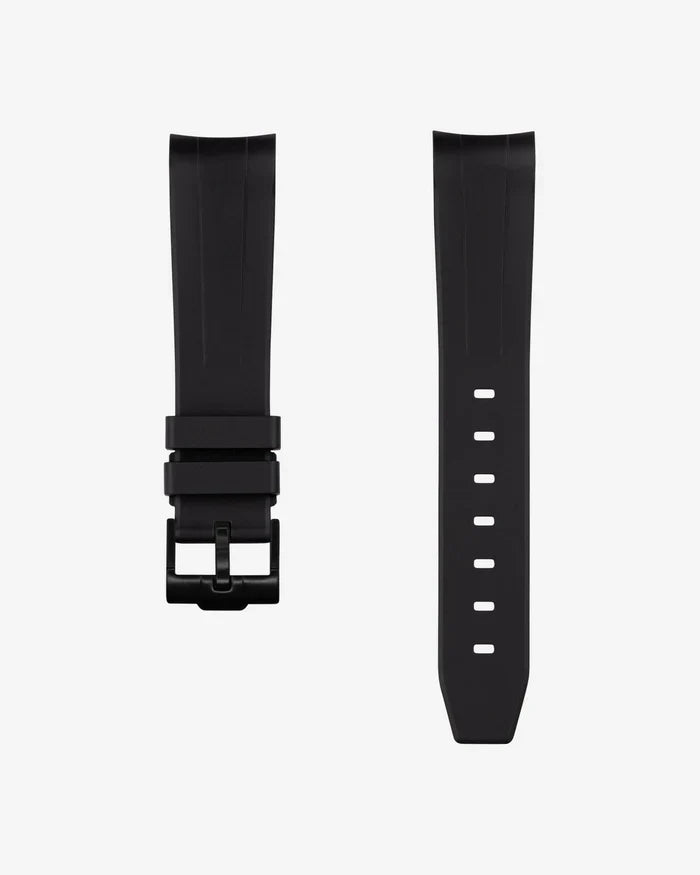 Curved rubber strap - black