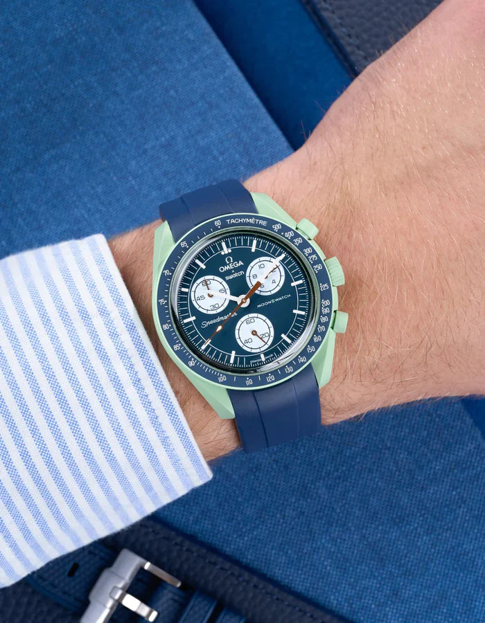 Curved Rubber Strap - Blue