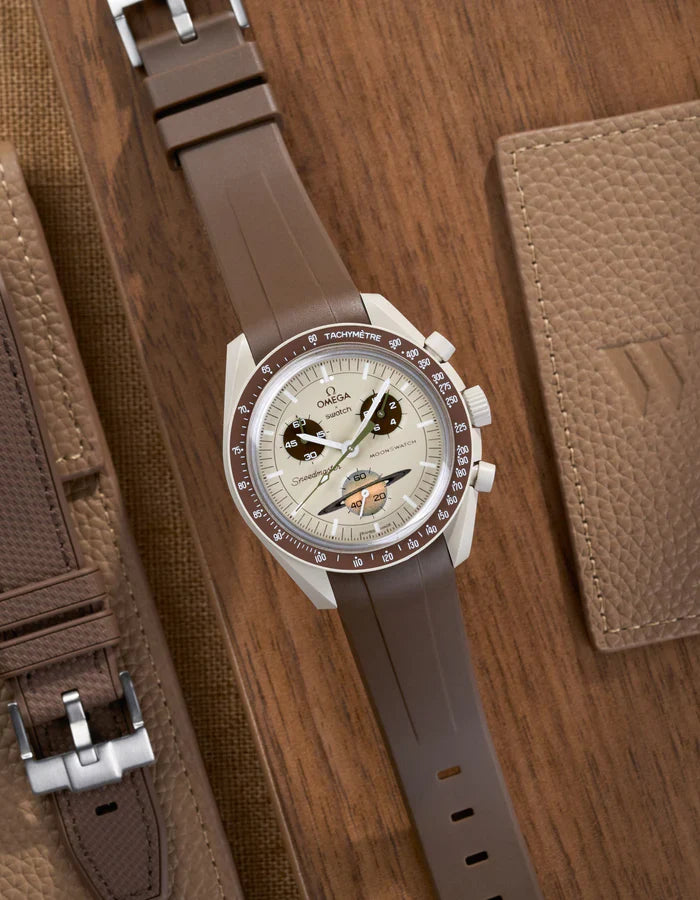 Curved Rubber Strap - Brown