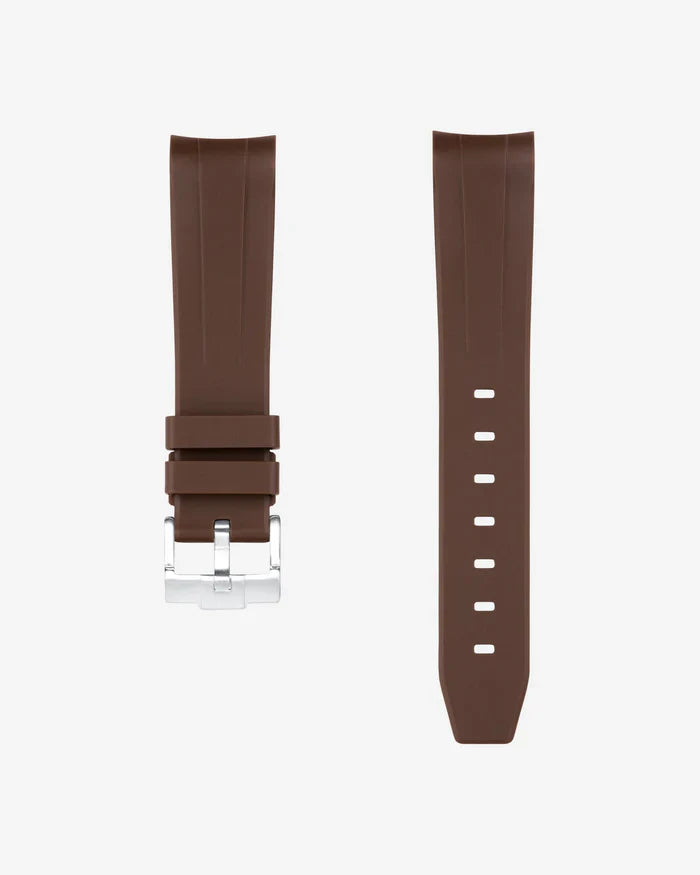 Curved Rubber Strap - Brown