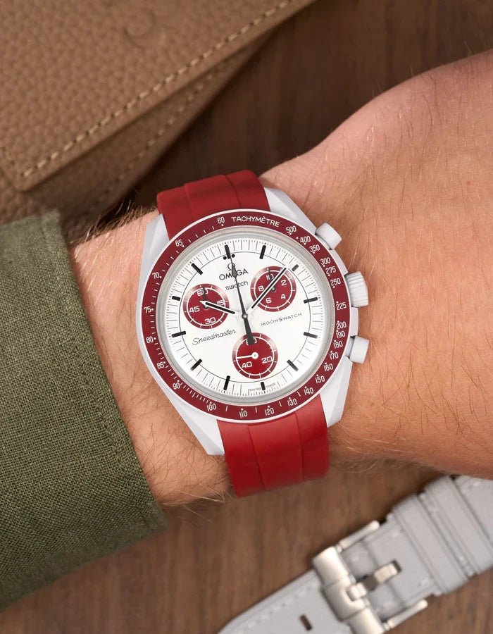 Curved Rubber Strap - Burgundy