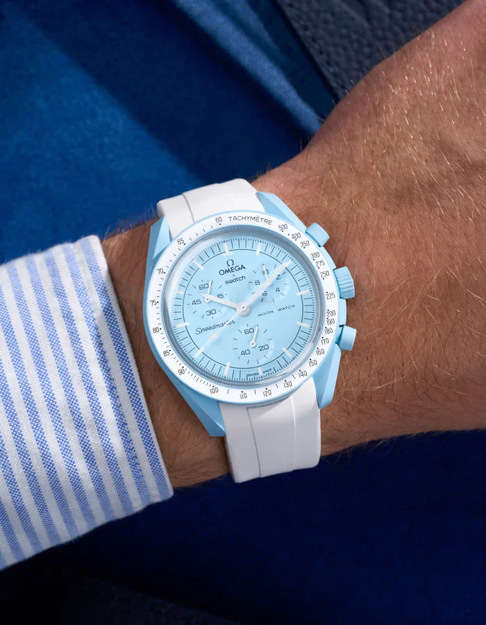 Curved Rubber Strap - White