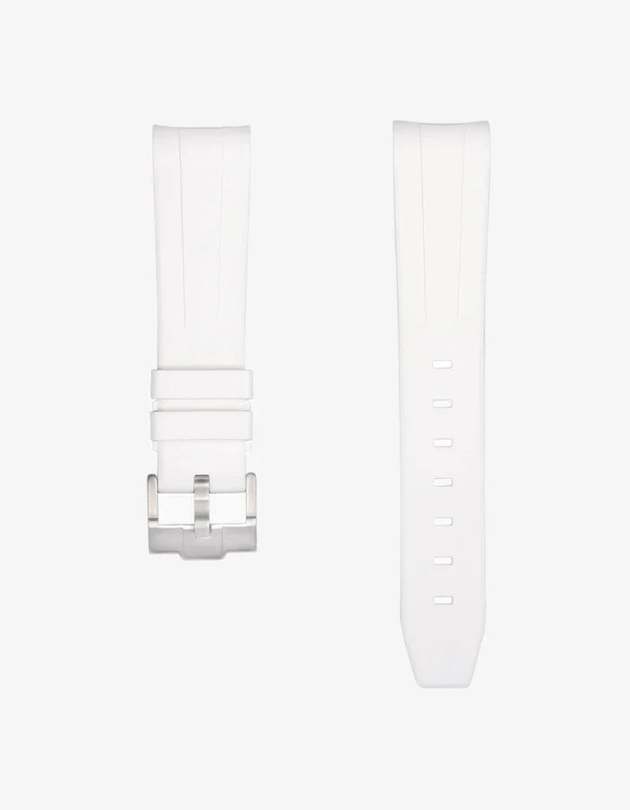 Curved Rubber Strap - White