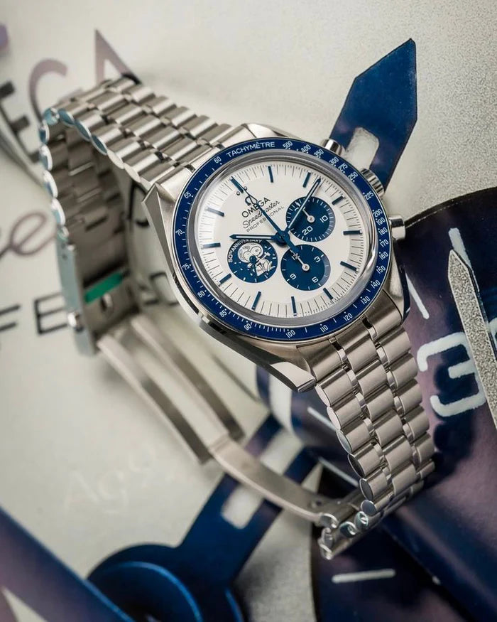 Omega Speedmaster Silver Snoopy Stainless Steel Bracelet