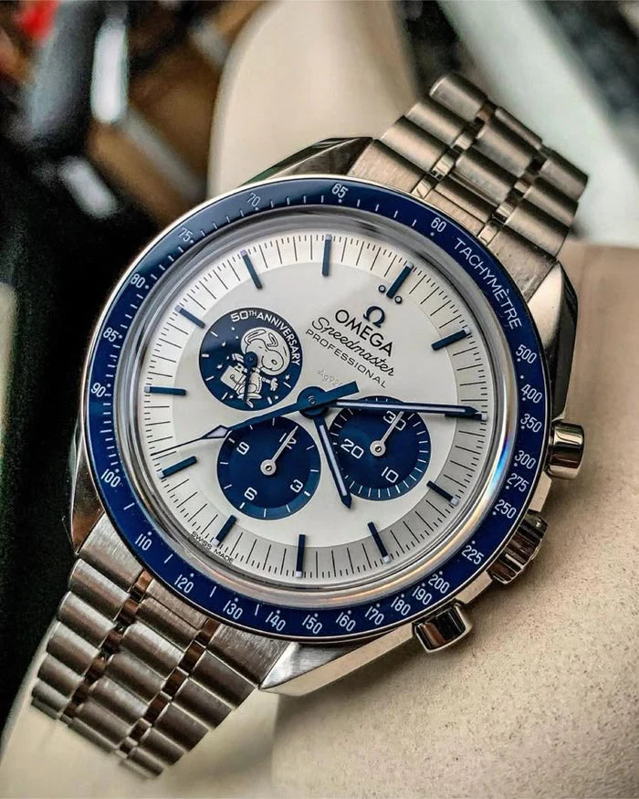 Omega Speedmaster Silver Snoopy Stainless Steel Bracelet