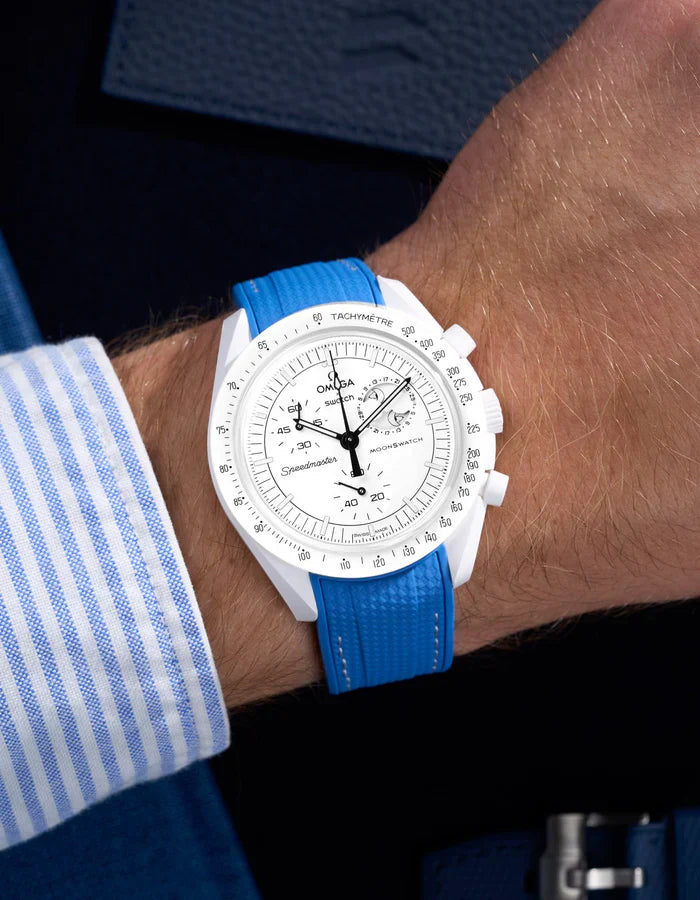 Premium Curved Rubber Strap - Neptune Blue
