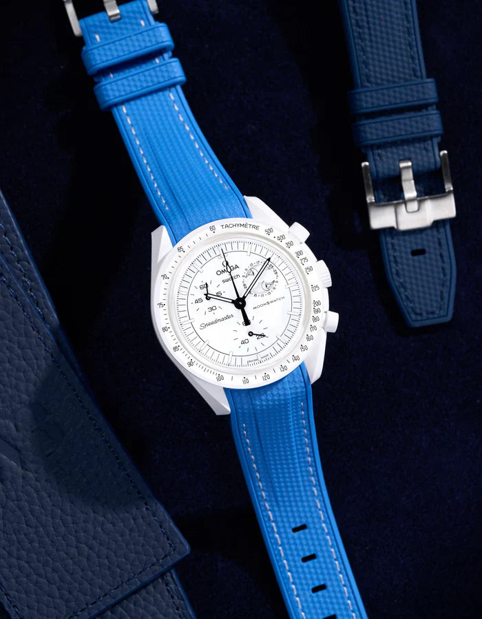 Premium Curved Rubber Strap - Neptune Blue