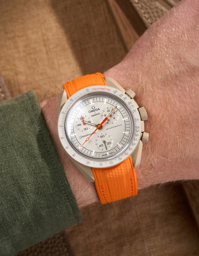 Premium Curved Rubber Strap - Orange