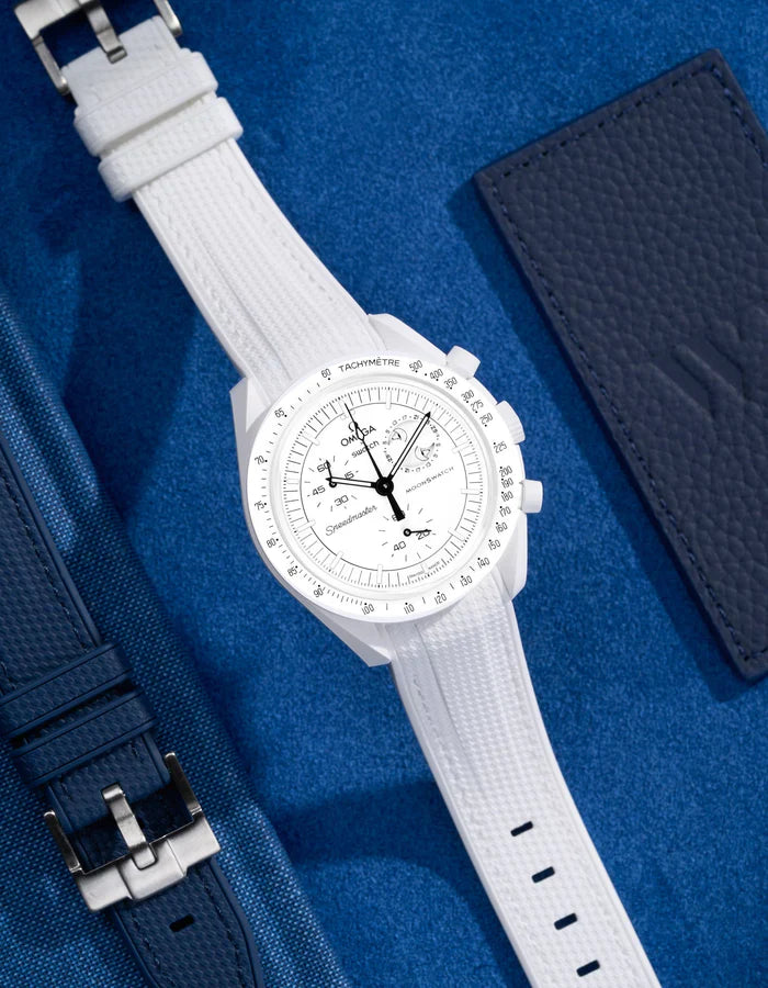 Premium Curved Rubber Strap - White