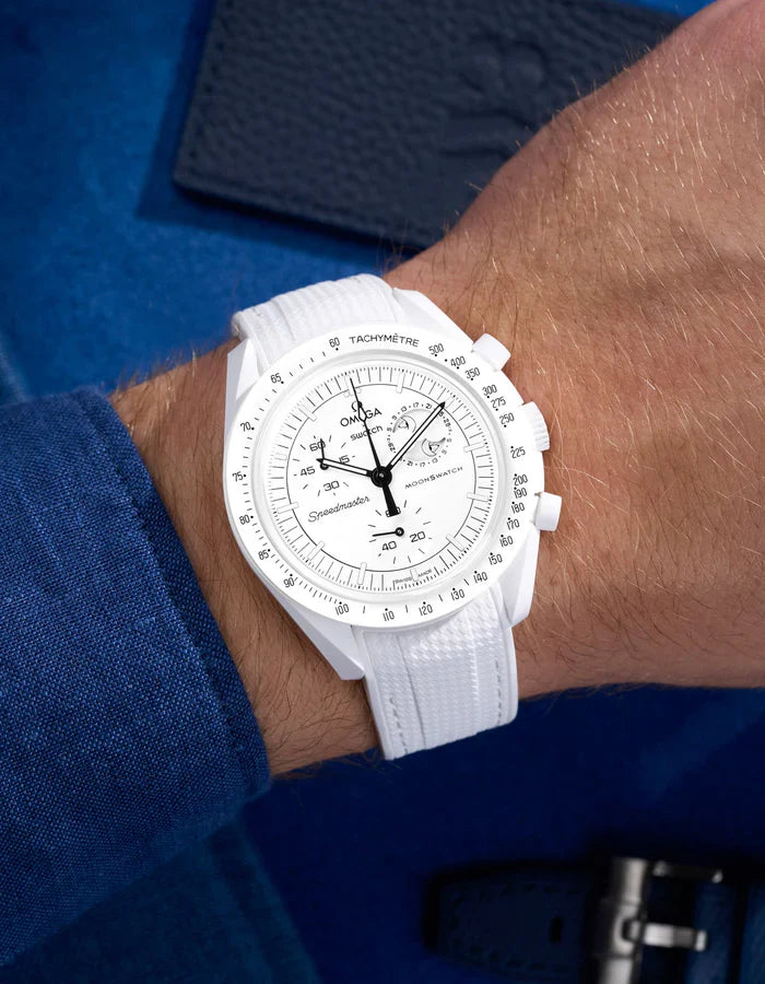 Premium Curved Rubber Strap - White