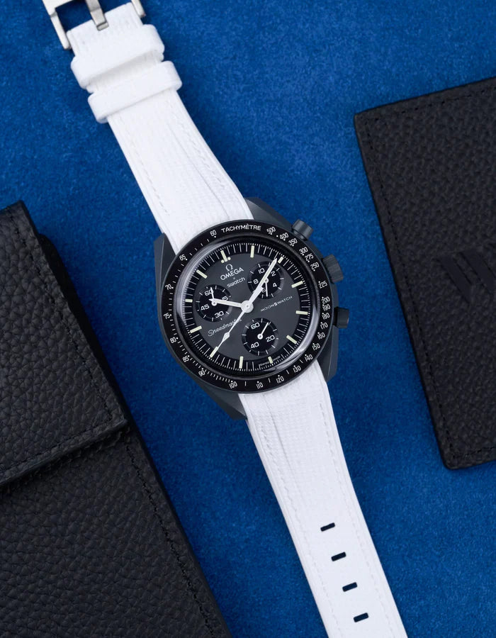 Premium Curved Rubber Strap - White